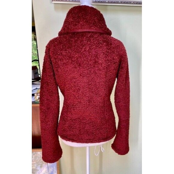 Patagonia Curly-Q Fuzzy Fleece Synchilla Maroon Full Zip Teddy Jacket Size M - Picture 6 of 9